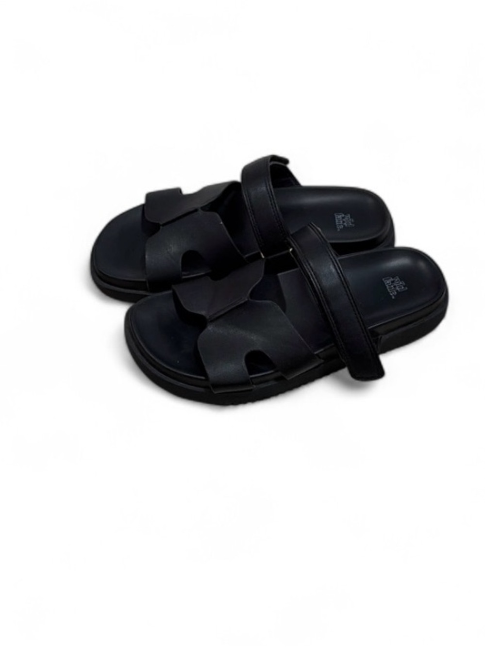 wild fable Black Double-Strap Slide Sandals